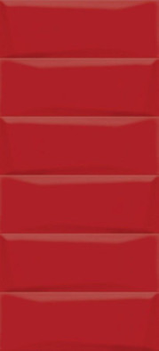 Настенная плитка Evolution рельеф кирпичи красный (EVG413) 20x44 глянцевая керамическая