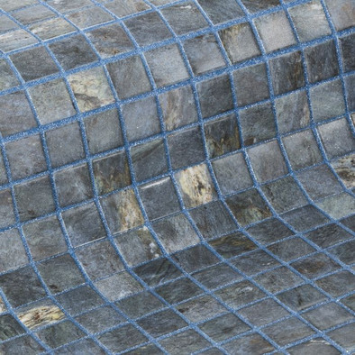Мозаика Ezarri Dolerite стекло 31.3х49.5 см матовая чип 25х25 мм, серый