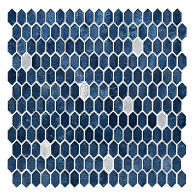 Мозаика Orro Mosaic Saphire Murano стекло 29.5х29.8 см глянцевая чип 15х30 мм серый, синий
