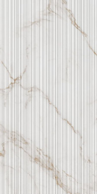 Настенная плитка Blanc Statuario Gold Cane Ductile 60x120 Living Ceramics матовая, рельефная (структурированная) керамическая LV10070