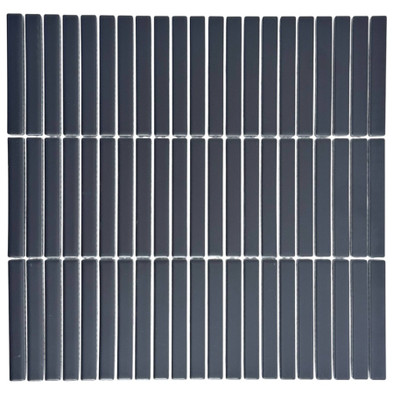 Мозаика Marble Mosaic Kit-Kat Black Mat керамика 28.2х29.4 см матовая чип 12x92 мм черный