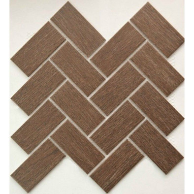 Мозаика PL4595-02 керамика 27.5х27.5 см матовая чип 45х95 мм, коричневый
