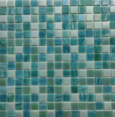 Мозаика Bonaparte Element стекло 32.7х32.7 см глянцевая чип 20х20 мм, белый, зеленый