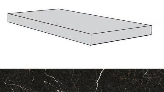 Ступень угловая Allure Imperial Black Scal.80 Ang.Sx Lap/Аллюр Империал Блэк 80 Левая Шлиф 33x80 лаппатированная керамогранит фото Ступень угловая Allure Imperial Black Scal.80 Ang.Sx Lap/Аллюр Империал Блэк 80 Левая Шлиф 33x80 лаппатированная керамогранит