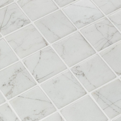 Мозаика Ezarri Carrara 50 стекло 36.5х36.5 см матовая чип 50х50 мм, серый