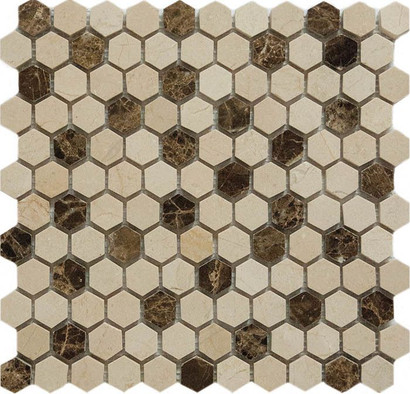Мозаика Muare Каменная Q-Stones QS-Hex 027-25P/10 30,5x30,5, глянцевая