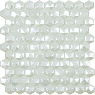 Мозаика Hex Diamond № 350D Белый (на сетке)