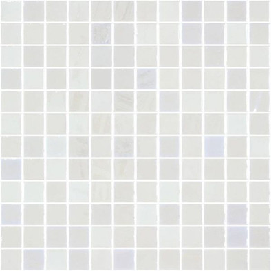 Мозаика Pietra Opalo Blanco 31,1х31,1 стекло глянцевая, белый, серый УТ-00026166