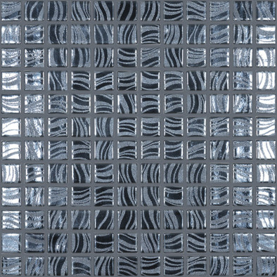 Мозаика Glitter Black №7803 (на сетке) стекло 31.7х31.7 см Vidrepur глянцевая чип 25х25 мм, черный С0006243