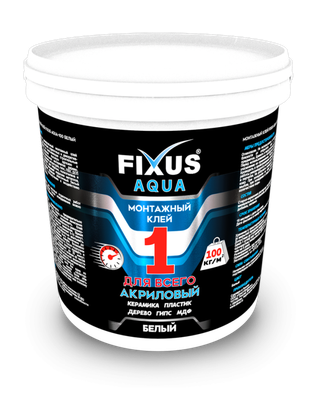 Клей монтажный Ideal Аква-100 Fixus 1000 мл, 001 Белый