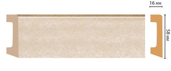 Плинтус напольный D234-18D ДМ Decomaster (58х16х2400 мм) 