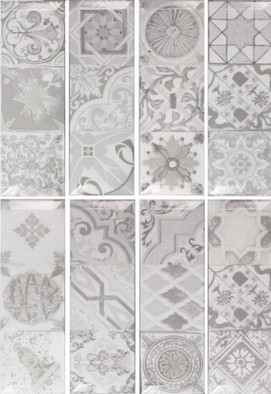 Настенная плитка Monopole Antique gris brillo bisel 10x30 (1,02), глянцевая керамическая