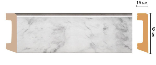 Плинтус напольный D234-79 ДМ Decomaster (58х16х2400 мм) 