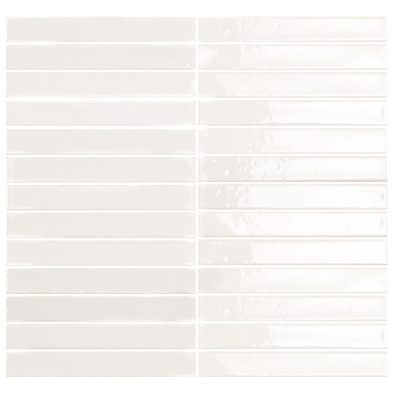 Мозаика Short Stick Blanco Multitono керамика 28х30 см Amadis Fine Tiles глянцевая чип 20х150 мм, белый 8436552229385