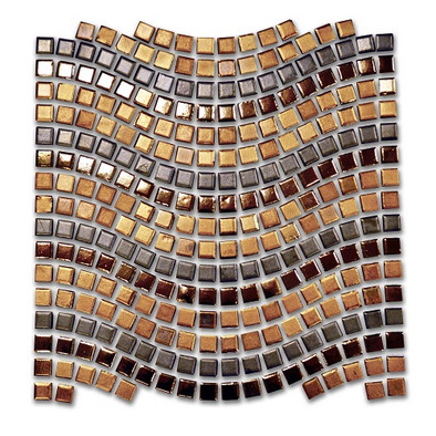 Мозаика Perseus-4 волна керамика 31х31 см глянцевая чип 15х15 мм, коричневый