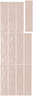 Настенная плитка Music Rosa Decor 7.5x30 глянцевая, рельефная (структурированная) керамическая