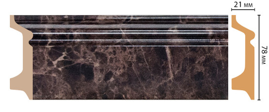 Плинтус напольный D122-713 ДМ Decomaster (78х21х2400 мм) 