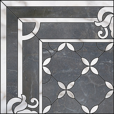 Декор ID42 Виндзор 1/4 розона 60х60 Kerama Marazzi глянцевый керамический фото Декор ID42 Виндзор 1/4 розона 60х60 Kerama Marazzi глянцевый керамический