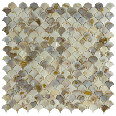 Мозаика Marble Mosaic Painted Shell Scales ракушка 30.5х30.5 см чип 25х25 мм, разноцветный