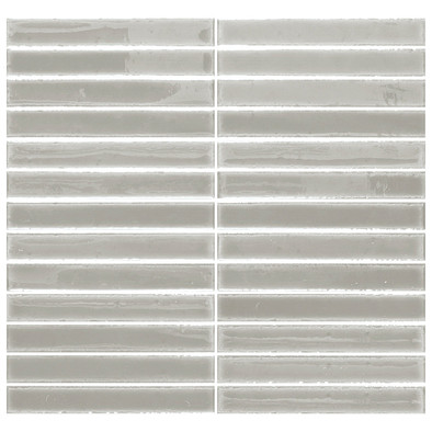 Мозаика Short Stick Metropolitan керамика 28х30 см Amadis Fine Tiles глянцевая чип 20х150 мм, серый 8436552229392
