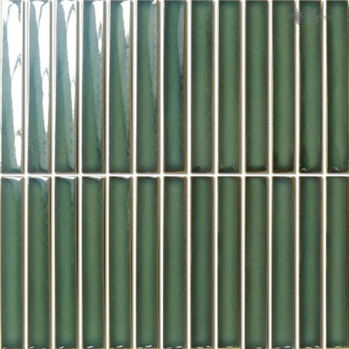 Мозаика NSmosaic R-354 керамика глянцевая 29.6х29.9 см чип 20x145 мм, зеленый