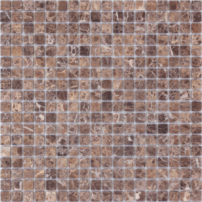 Мозаика Marble Mosaic Emperador Dark Pol камень 30.5х30.5 см полированная чип 15х15 мм коричневый