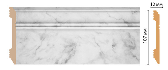 Плинтус напольный D105-79 ДМ Decomaster (107х12х2400 мм) 