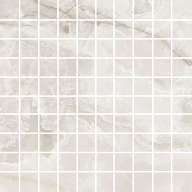 Мозаика Onyx and More White Onyx Satin Mosaico 30х30 см керамогранит Casa Dolce Casa сатинированная чип 30х30 мм, белый, серый 767662