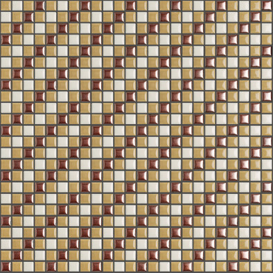 Мозаика Diag004 керамика 30х30 см Appiani Texture матовая чип 12х12 мм, белый, желтый, коричневый