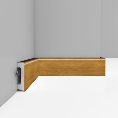 Плинтус напольный D234-73 ДМ Decomaster (58х16х2400 мм) 