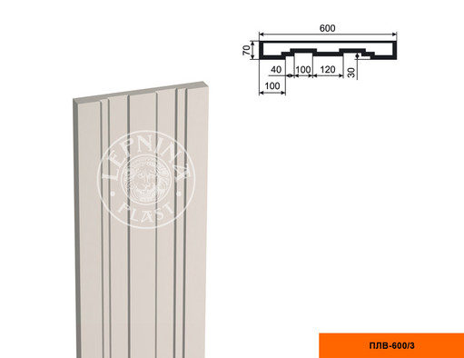 Лепнинапласт Пилястра ПЛВ-600/3 (тело) фасадная полистирол 600х2000х70 мм