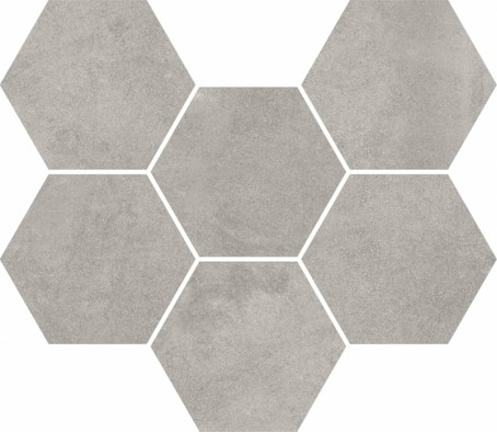 Мозаика Expo Grey Mosaico Hexagon 25x29 керамогранит матовая, серый 620110000173