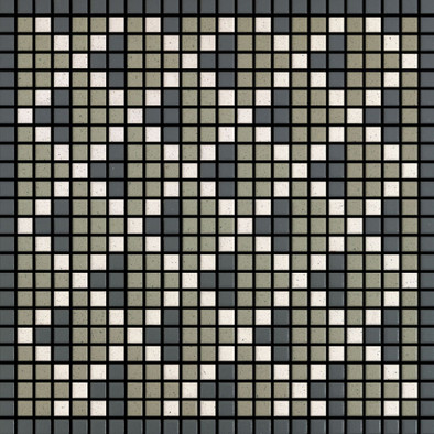 Мозаика Memoria Ombra MEMOF08 керамика 30х30 см Appiani матовая чип 12х12 мм, бежевый, зеленый, серый