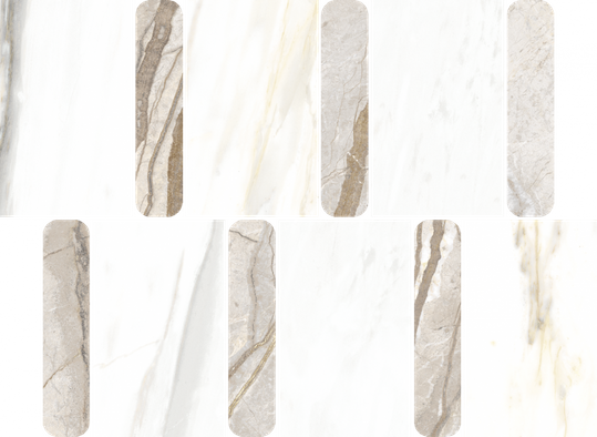Мозаика Stellaris Ivory Mosaico Argan керамогранит 26.9х36.8 см Italon полированная, бежевый, белый, серый 600110000978