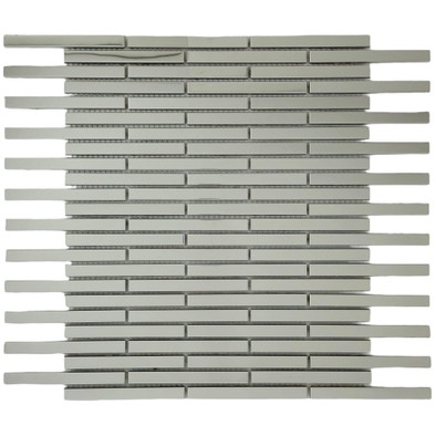 Мозаика Marble Mosaic Stripes Metal нержавеющая сталь 30х34 см чип 10х98 мм, серебро-silver