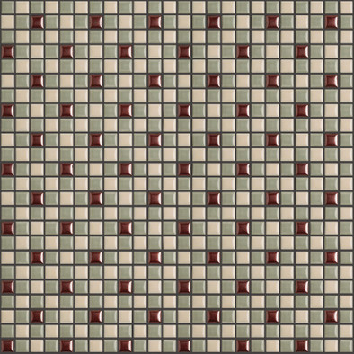 Мозаика Trio002 керамика 30х30 см Appiani Texture матовая чип 12х12 мм, бежевый, зеленый, коричневый