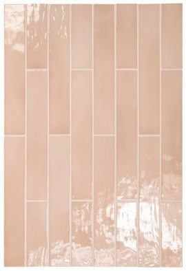 Настенная плитка Manacor Blush Pink 6.5x40 глянцевая керамическая