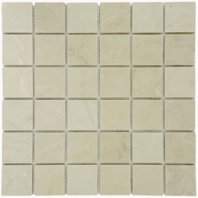 Мозаика Marble Mosaic Royal Botticino Pol камень 30.5х30.5 см полированная чип 48х48 мм, бежевый