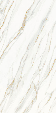 Керамогранит Calacata Gold Honed распил 79.8х302 Staro Slab Matt сатинированный универсальная плитка УТ-00000506