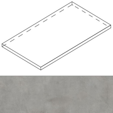 Ступень угловая Luce Ang.Top Sx Acciaio Ret 32x120x4,5x2 матовая керамогранит
