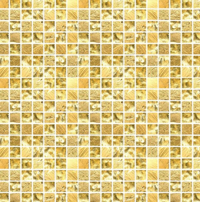Мозаика Orion-28 мрамор+стекло 30х30 см глянцевая чип 15х15 мм, золотой