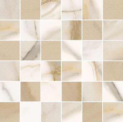 Мозаика Apulia Oro Mosaic керамика 30х30 глянцевая, матовая, бежевый, белый 587433005
