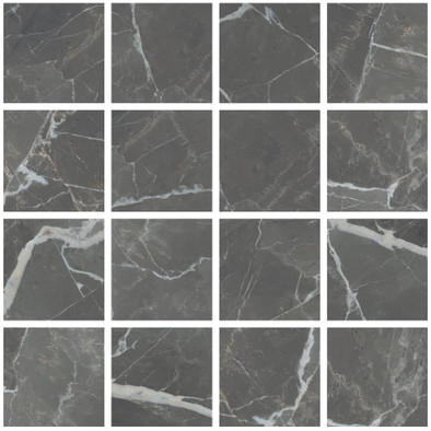 Мозаика Calacatta Black Mat 6 mm Mos.(763262) керамогранит 30х30 см Casa Dolce Casa Stones and More 2.0 матовая чип 75х75 мм, серый