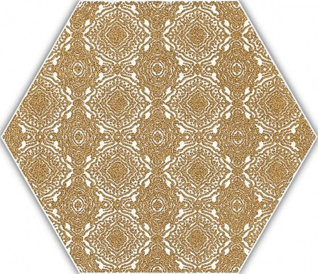 Декор Shiny Lines Gold Heksagon Inserto E 17.1x19.8 глазурованный, матовый керамогранит