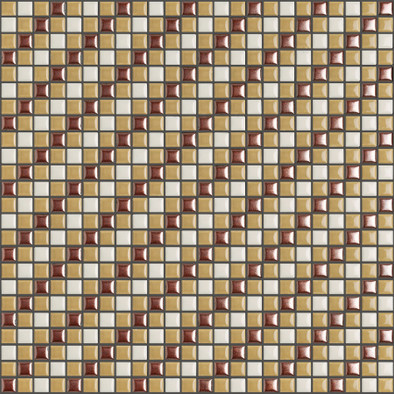 Мозаика Diag004 керамика 30х30 см Appiani Texture матовая чип 12х12 мм, белый, желтый, коричневый