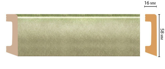 Плинтус напольный D234-373 ДМ Decomaster (58х16х2400 мм) 