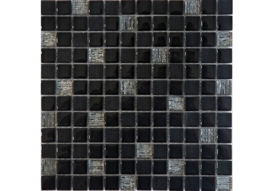 Мозаика Vesta Black 2.3x2.3 стеклянная 30x30