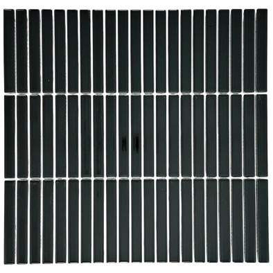 Мозаика Marble Mosaic Kit-Kat Black керамика 28.2х29.4 см полированная чип 12x92 мм, черный