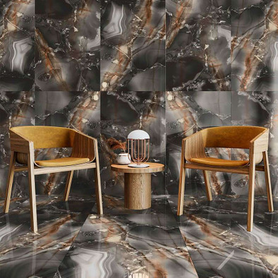 Керамогранит Black Onyx Full Lap 60x120 9 мм Bien Seramik полированный универсальный фото Керамогранит Black Onyx Full Lap 60x120 9 мм Bien Seramik полированный универсальный