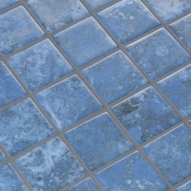 Мозаика Ezarri Bluestone 50 стекло 36.5х36.5 см матовая чип 50х50 мм, синий